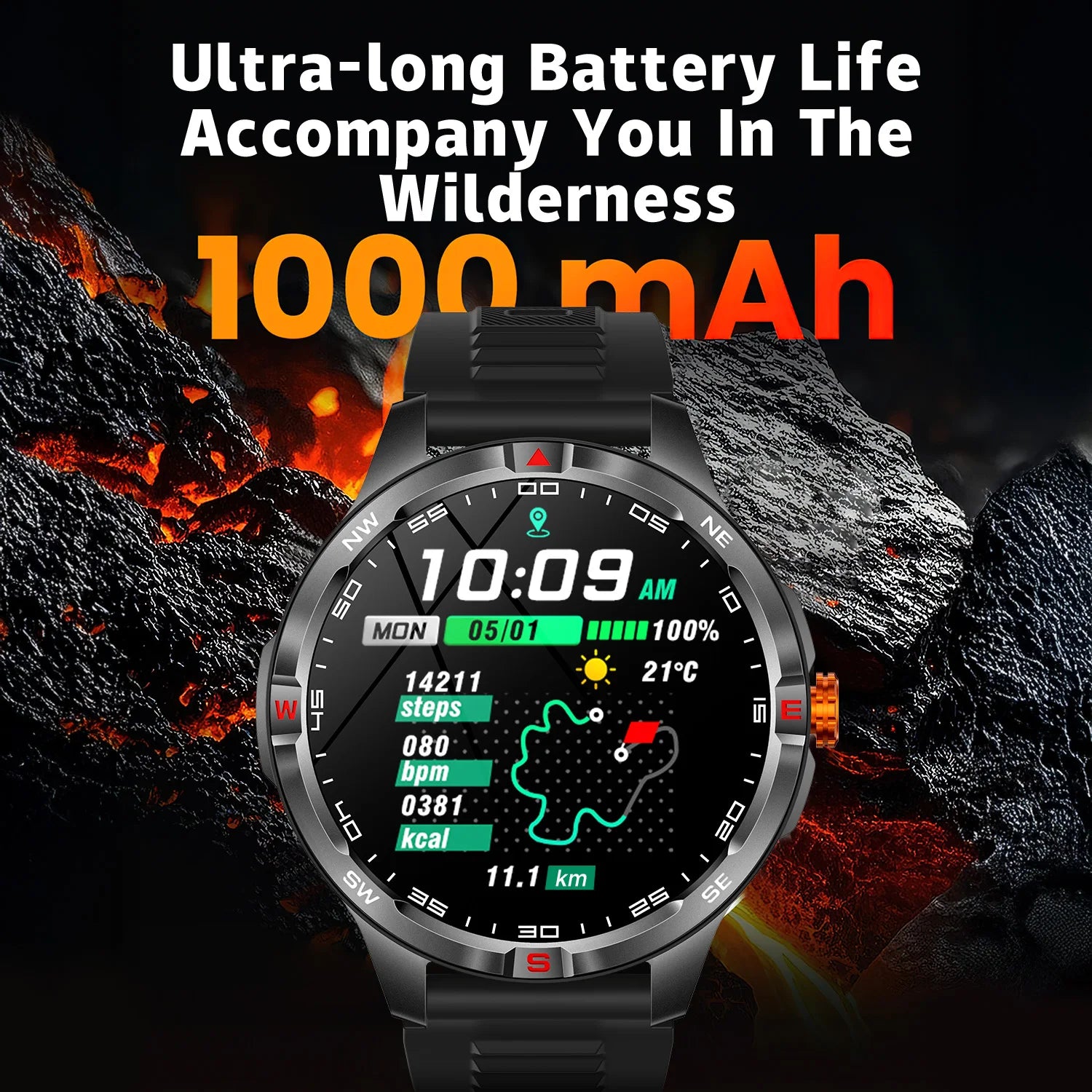 NEW 1000mAh Battery Smart Watch Wireless Call Answer